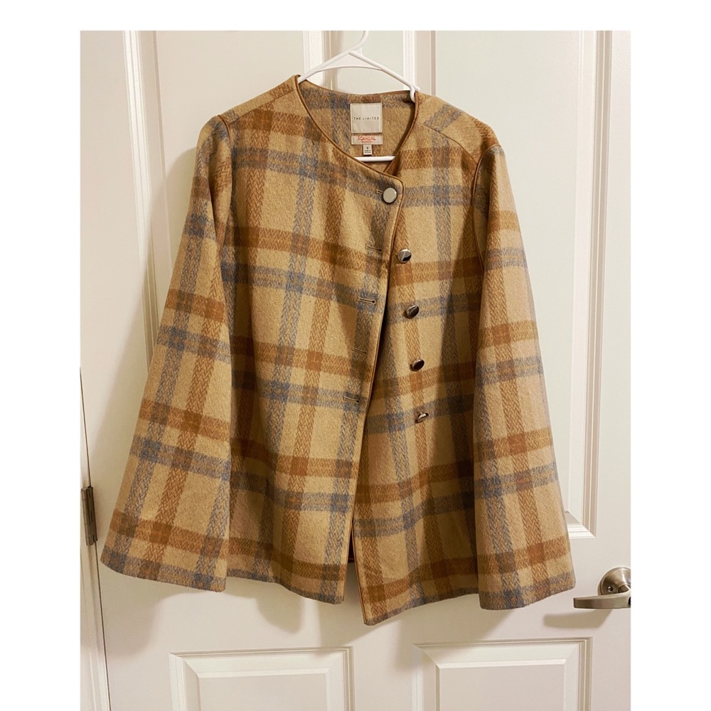 The Limited Plaid Cape Coat